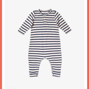 Oso and Me Campbell Romper, Navy Stripe